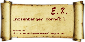 Enczenberger Kornél névjegykártya